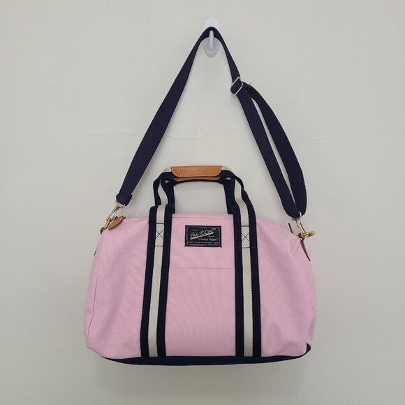Polo Ralph Lauren Duffel Bag Pink Canvas Shoulder Bag - Picture 2 of 12